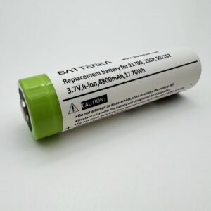 battery for ledlenser headlamps h7r, flashlights p7r, p9r core lep, replaces 21700 2s1p 502262, li ion, 3,7 v, 4800mah side