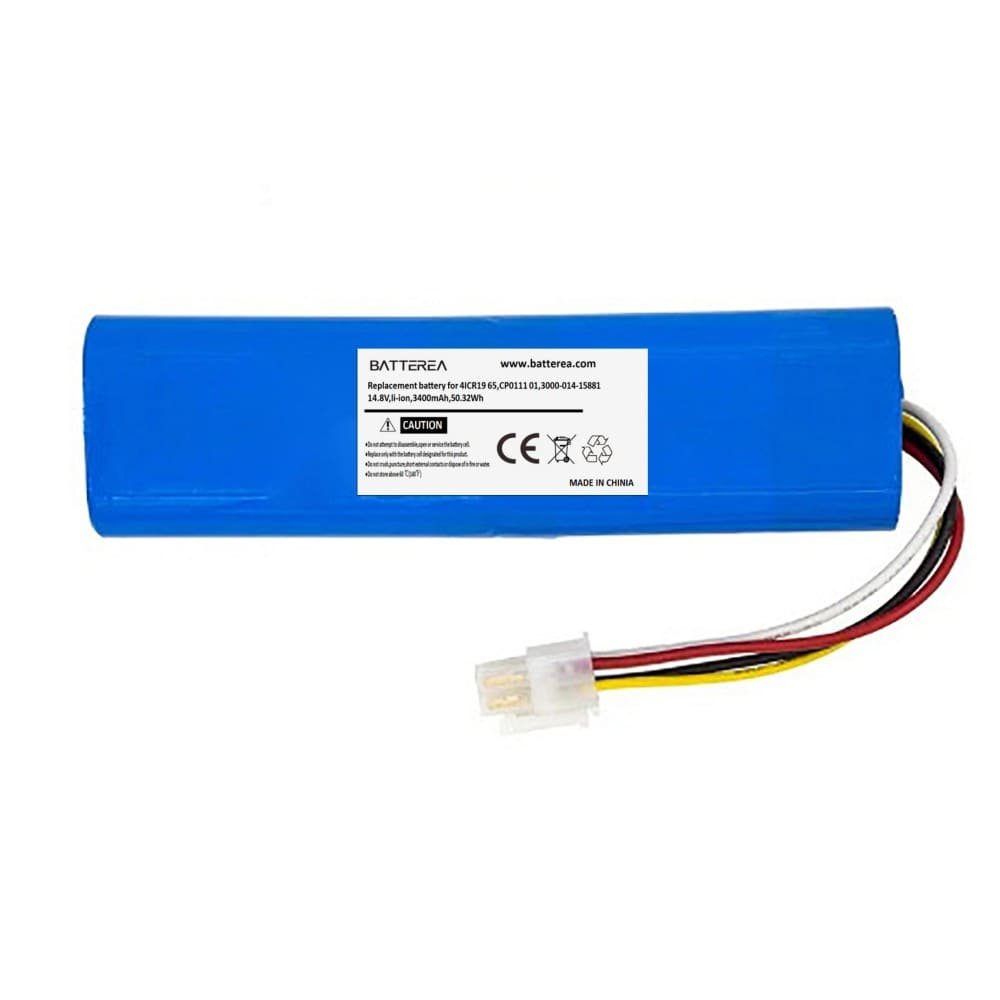 wholesale replacement battery compatible with philips fc8772, fc8710, fc8776, replaces for 4icr19 65,cp0111 01,3000 014 15881, 14.8v,3400mah, 50.32wh