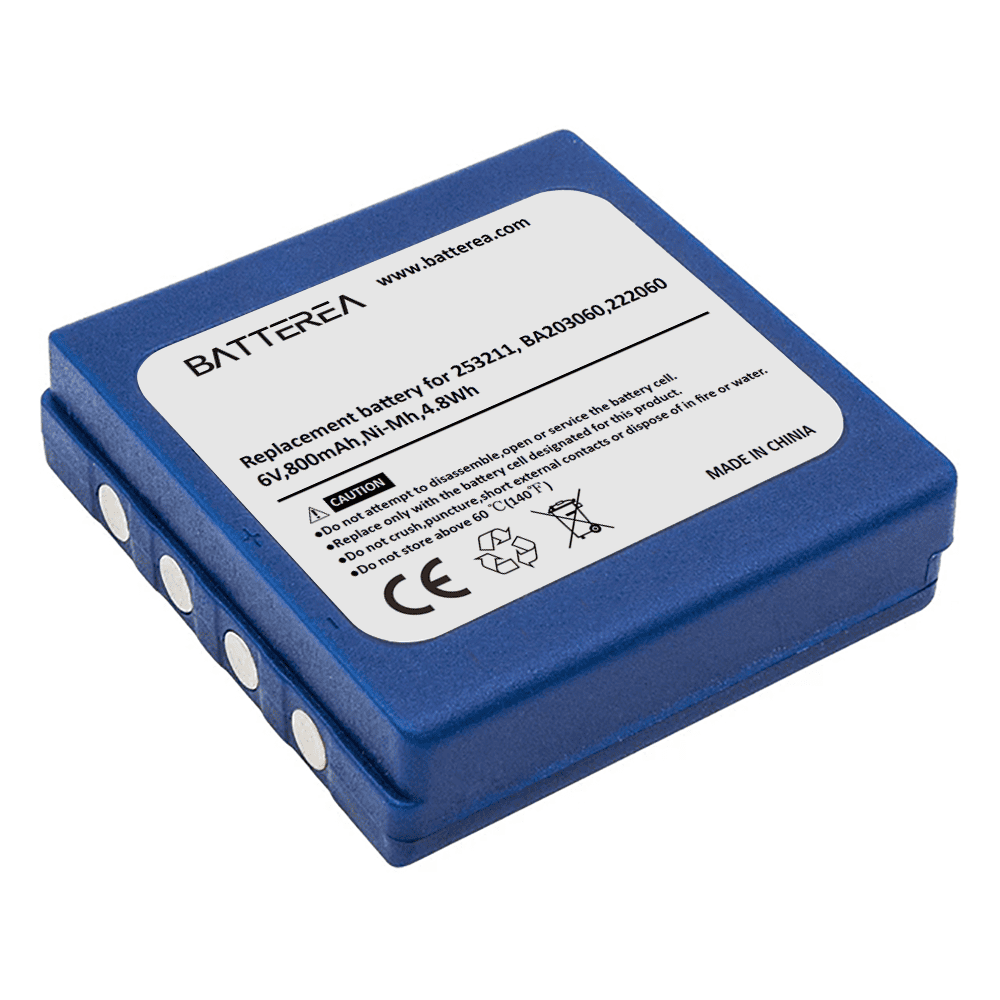 wholesale replacement battery compatible with hetronic, hbc, abitron, replaces 253211, ba203060, ba222060, 6v,800mah,ni mh,4.8wh