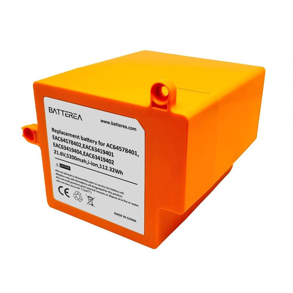 wholesale vacuum cleaner replacement battery compatible with lg cordzero r9,r9master,cordzero r87,bdv1,replaces for eac64578401, eac64578402,eac63419401, eac63419404, eac63419402,21.6v,5200mah,li ion,112.32wh