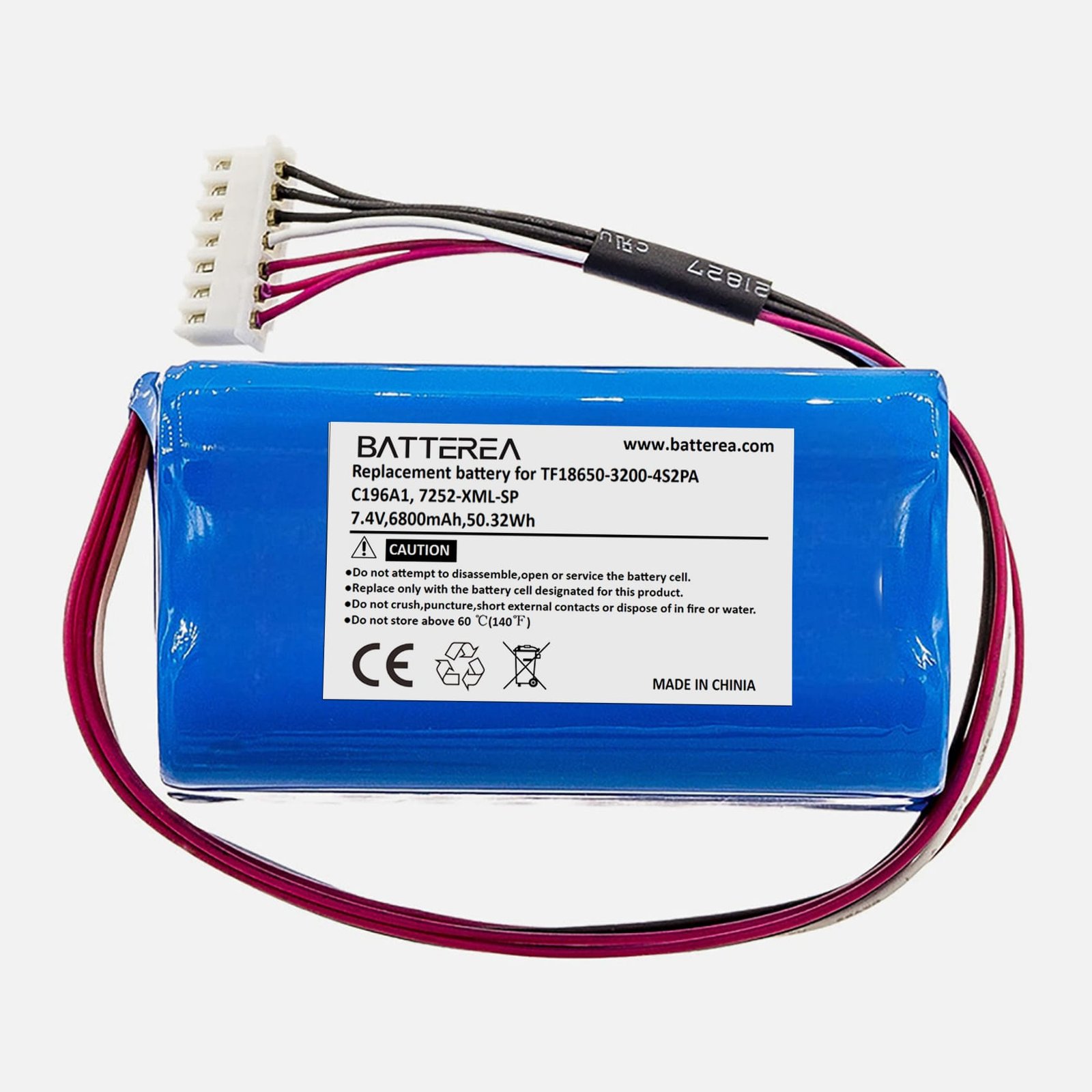wholesale replacement battery for marshall kilburn ii, kilburn ii ,replaces tf18650 3200 4s2pa, c196a1, 7252 xml sp, 7.4v,6800mah,13.32wh