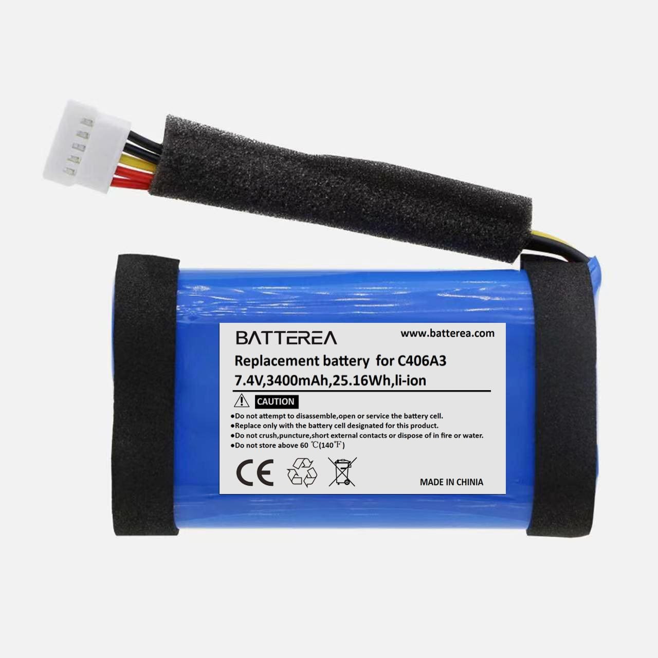 wholesale replacement battery for marshall stockwell ii , replaces c406a3, 7.4v,3400mah,25.16wh,li ion