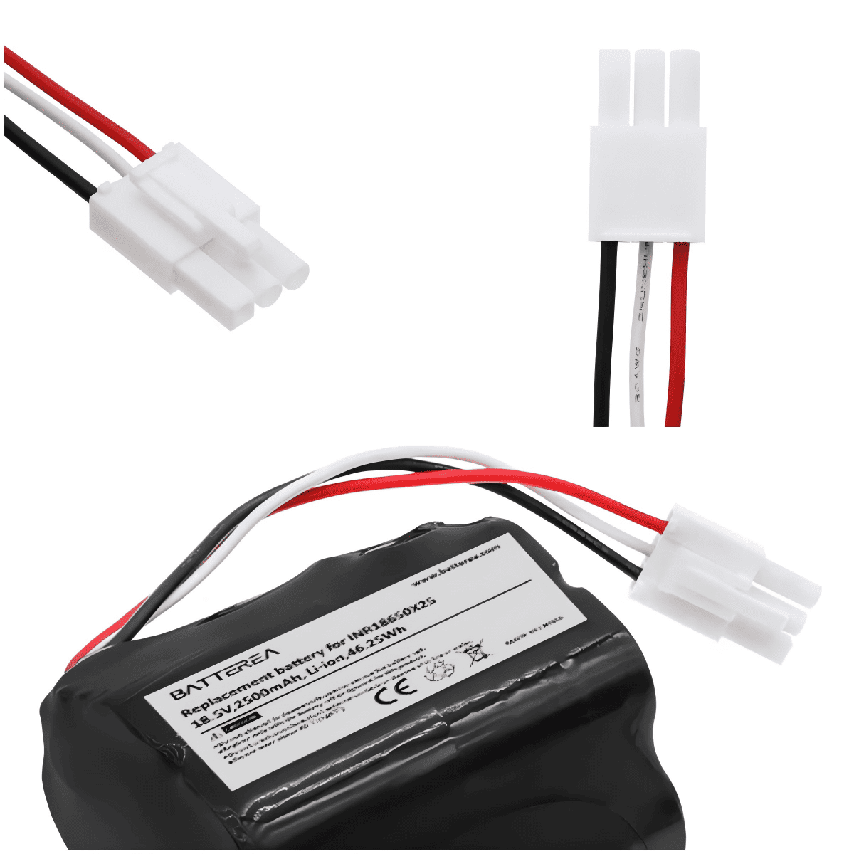 wholesale stick vacuum cleaner replacement battery compatible with philips fc6401, fc6402, replaces for inr18650x25, 18.5v,2500mah, li ion,46.25wh