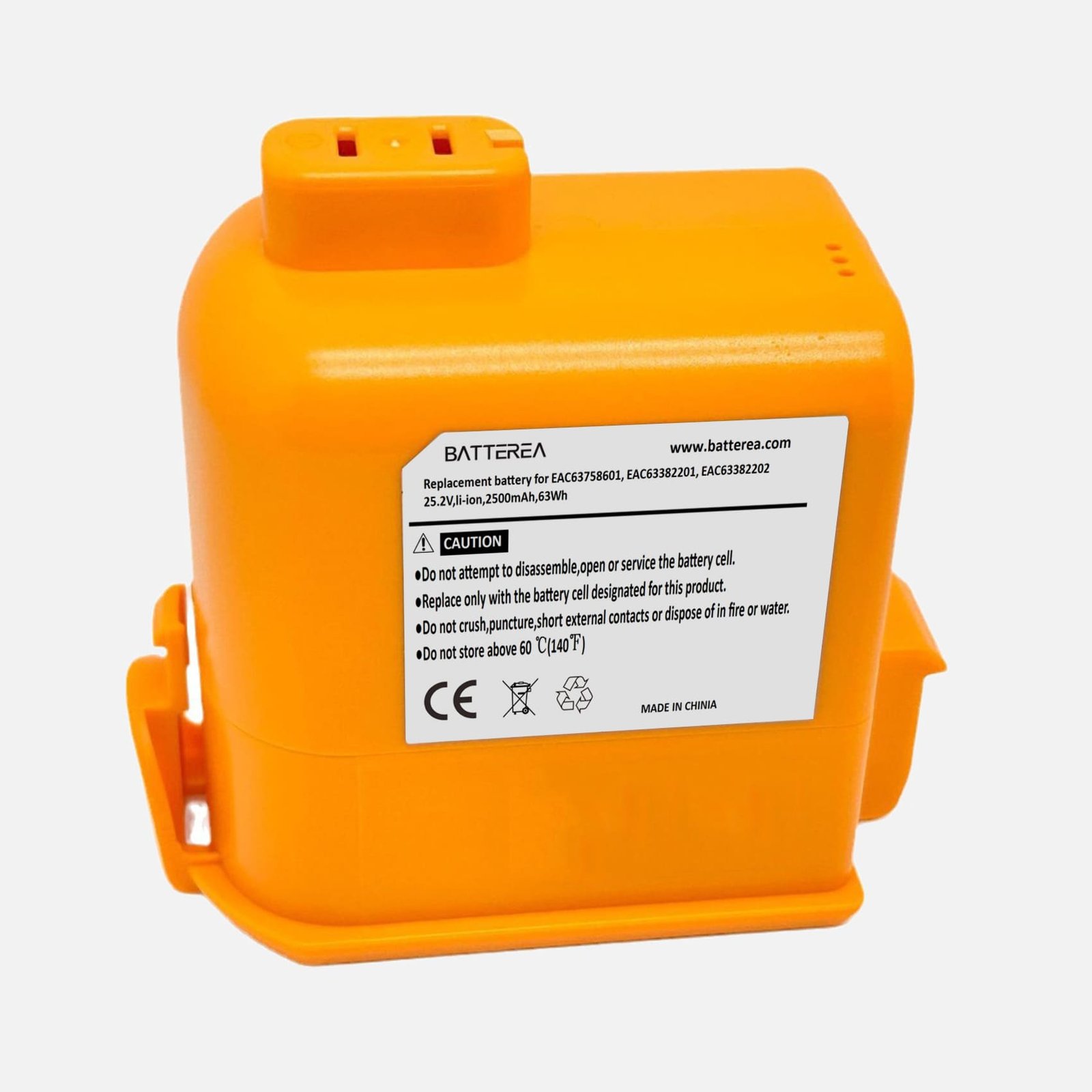 wholesale replacement battery for lg cord zero a9, cord zero a9+, cord zero a9 plus ,replaces for eac63758601, eac63382201, eac63382202,25.2v,2500mah,63wh,li ion