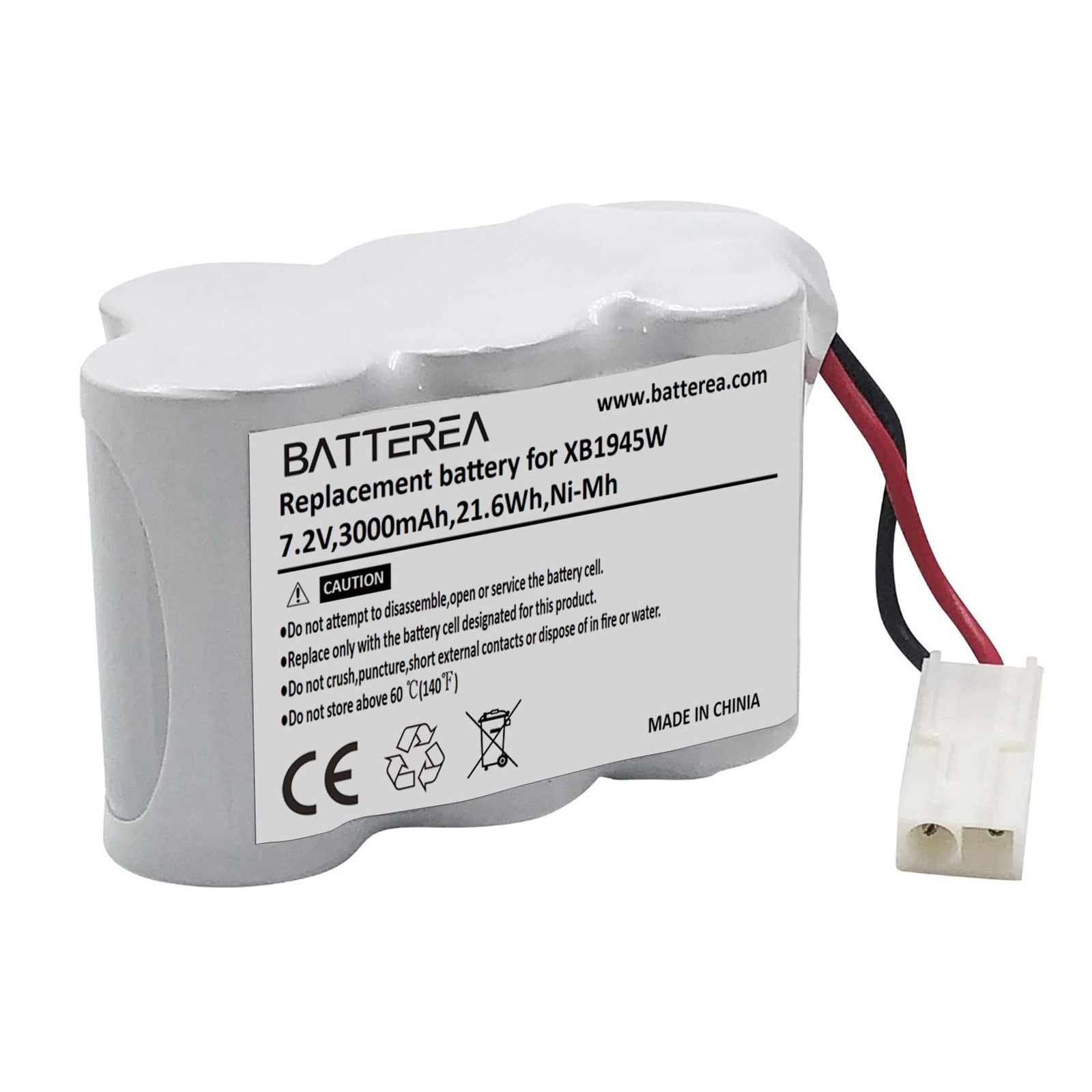wholesale replacement battery compatible with euro pro v1945z sweeper, xb1946w, v1945,replaces for xb1945w, 2880 seriese, 7.2v,3000mah,21.6wh,ni mh
